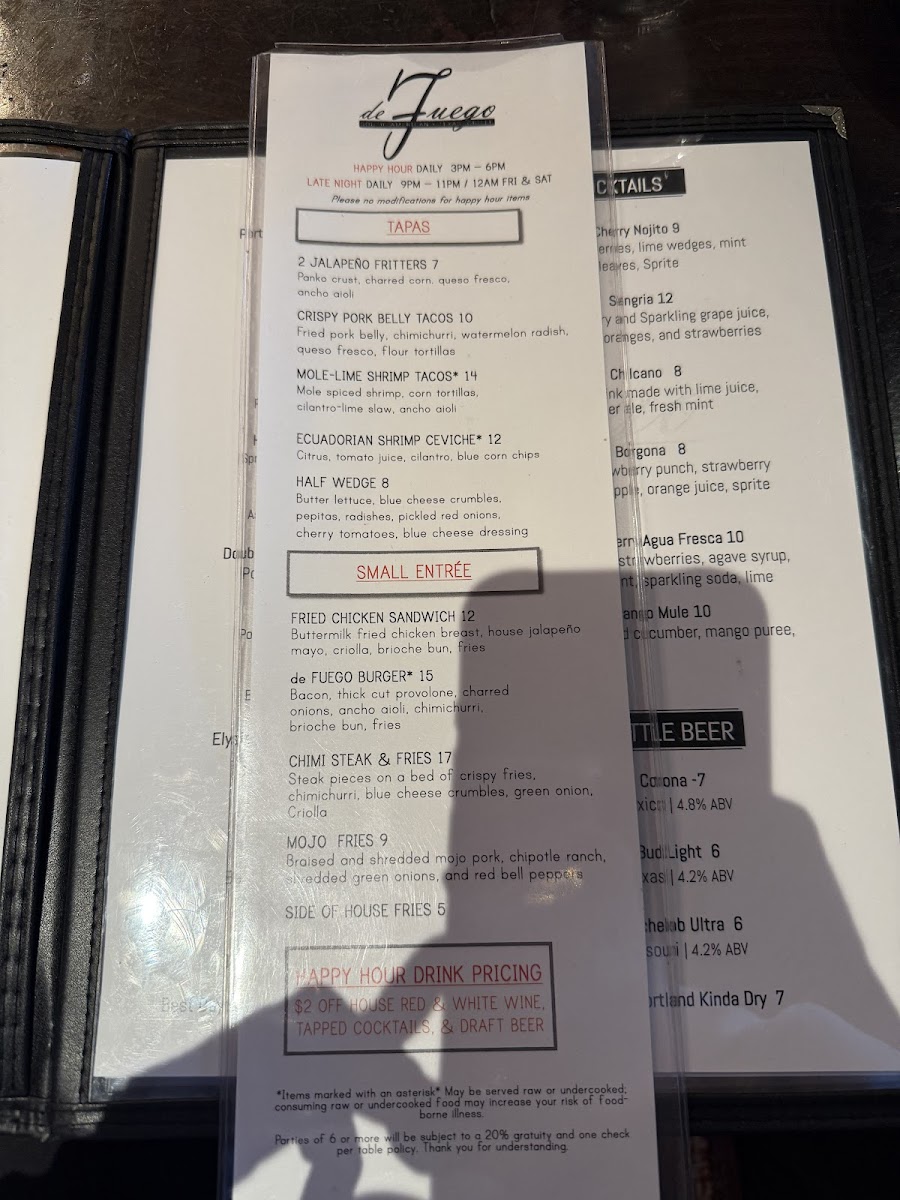 de Fuego Grille Menu - Image 4