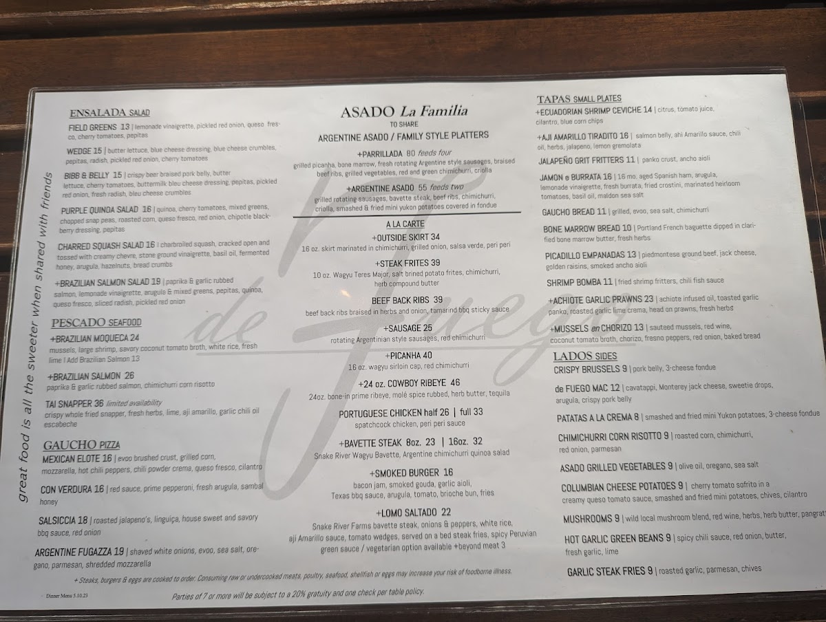 de Fuego Grille Menu - Image 6